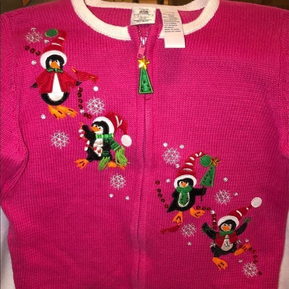 𝅺EUC Girl’s Size XL (16) Vintage Tiara Ugly Christmas Sweater